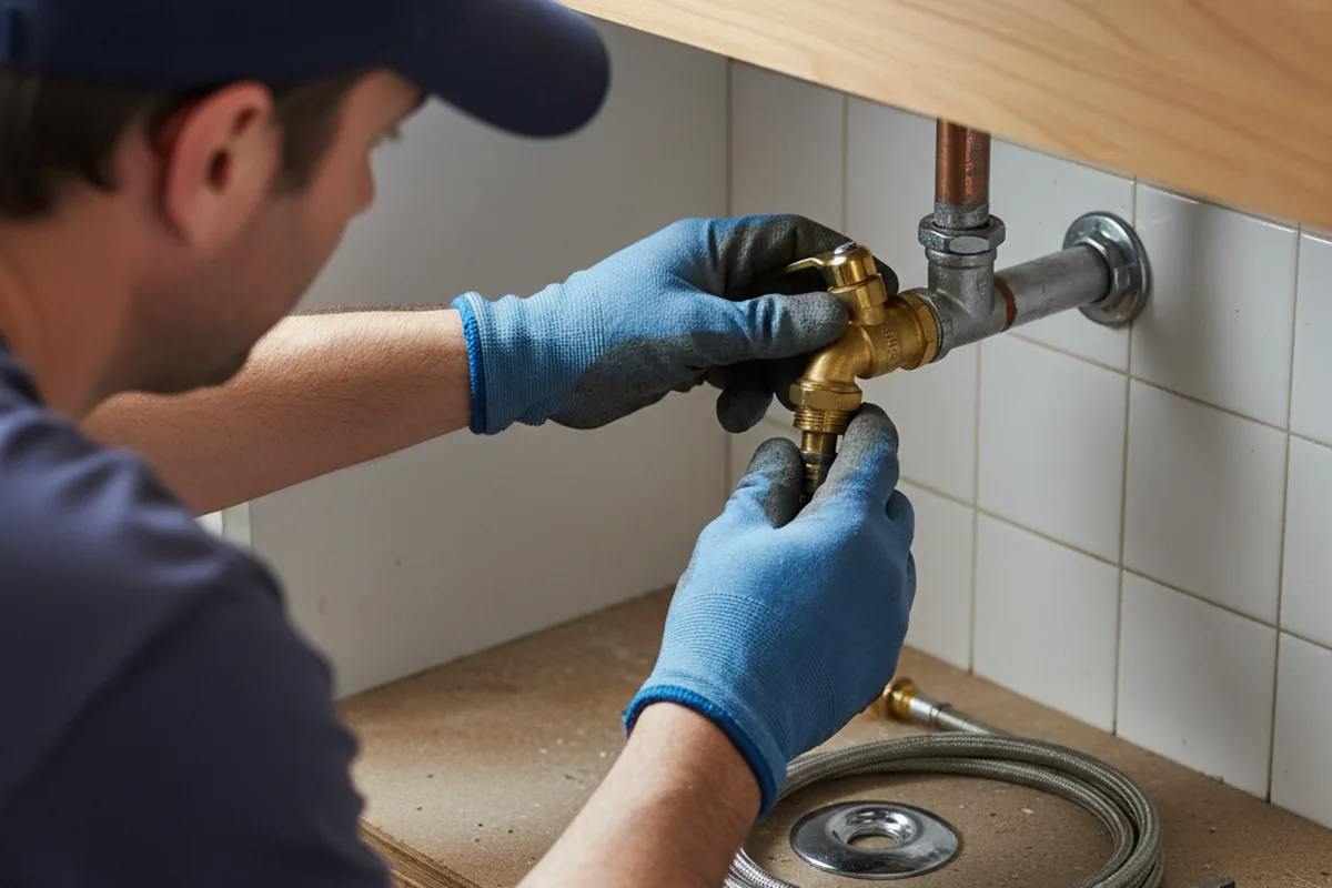 Shutoff valve and fitting work during Well Pump Repair in Brighton